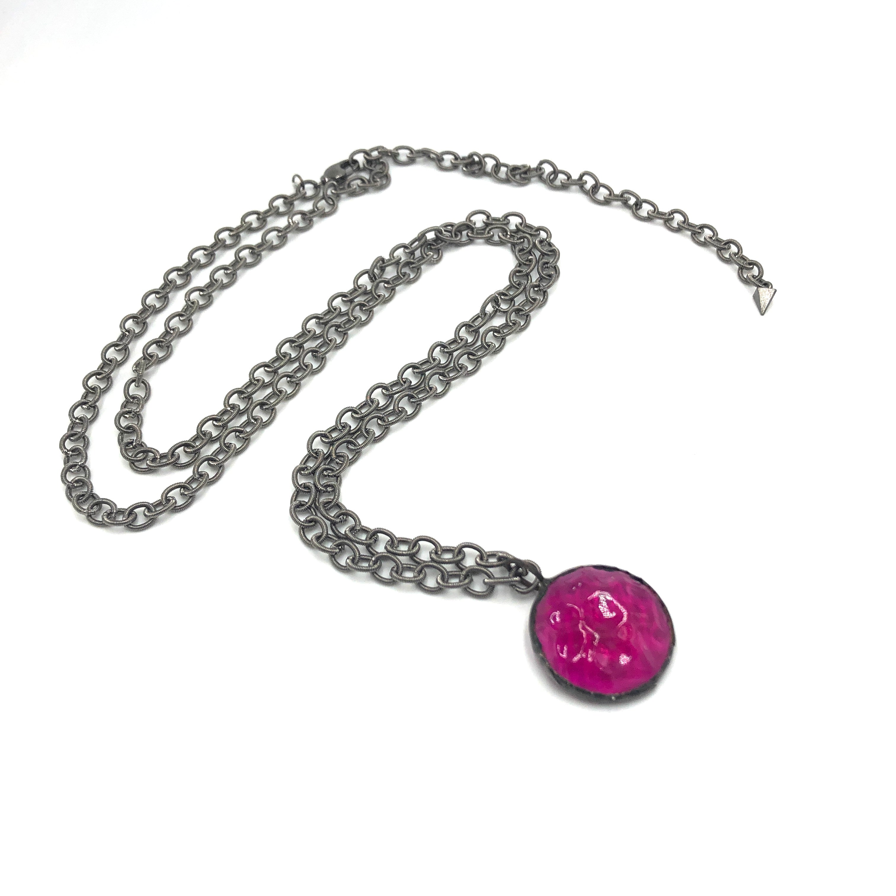 Violet Nugget Layering Necklace - Long