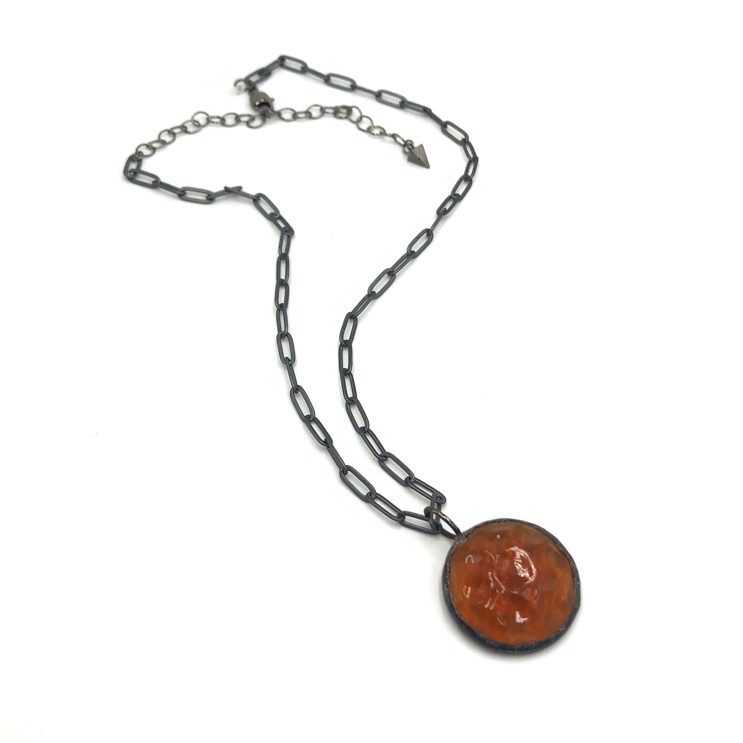 Smoke Lucite Nugget Layering Necklace - Shortie