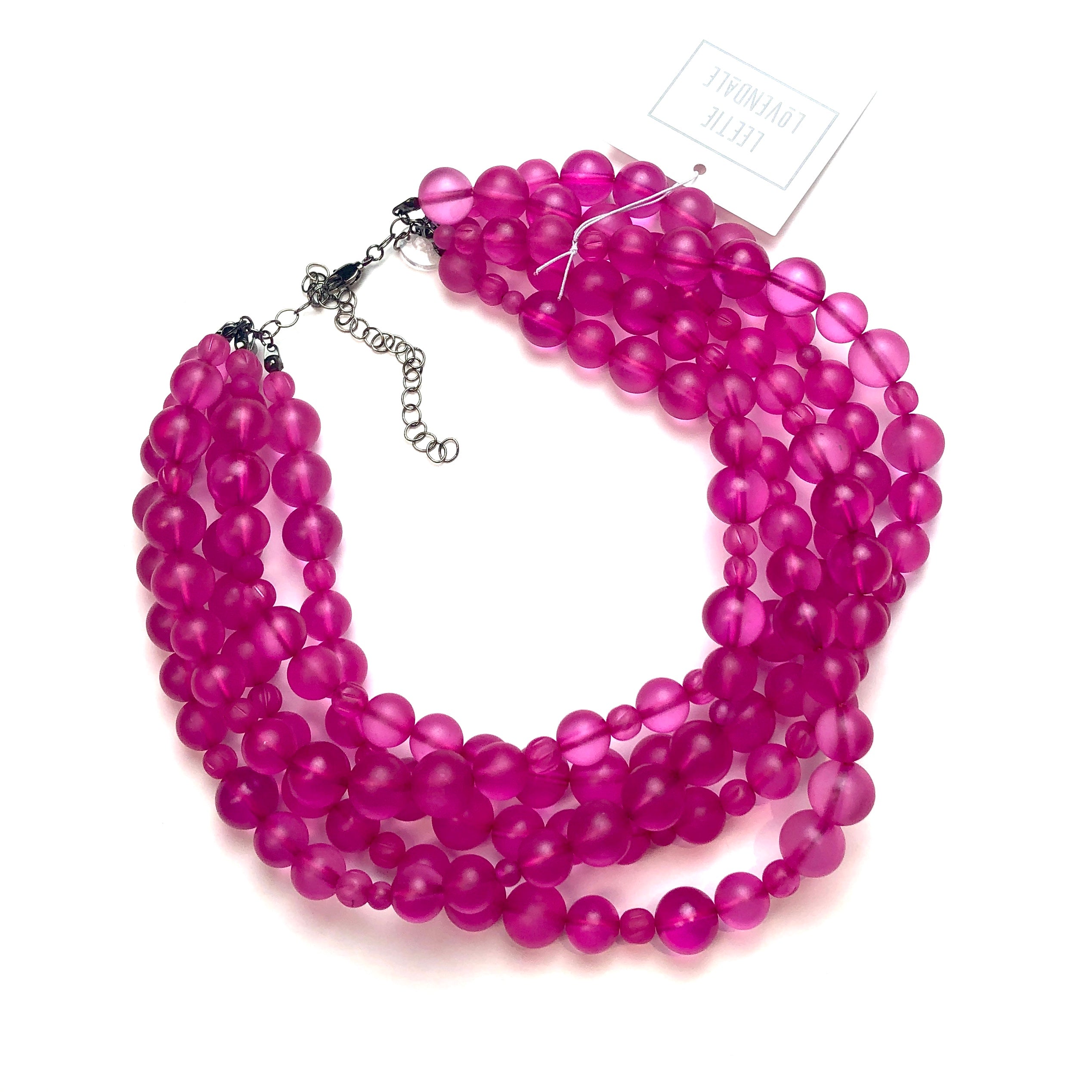 Hot Pink Frosted Sylvie Statement Necklace