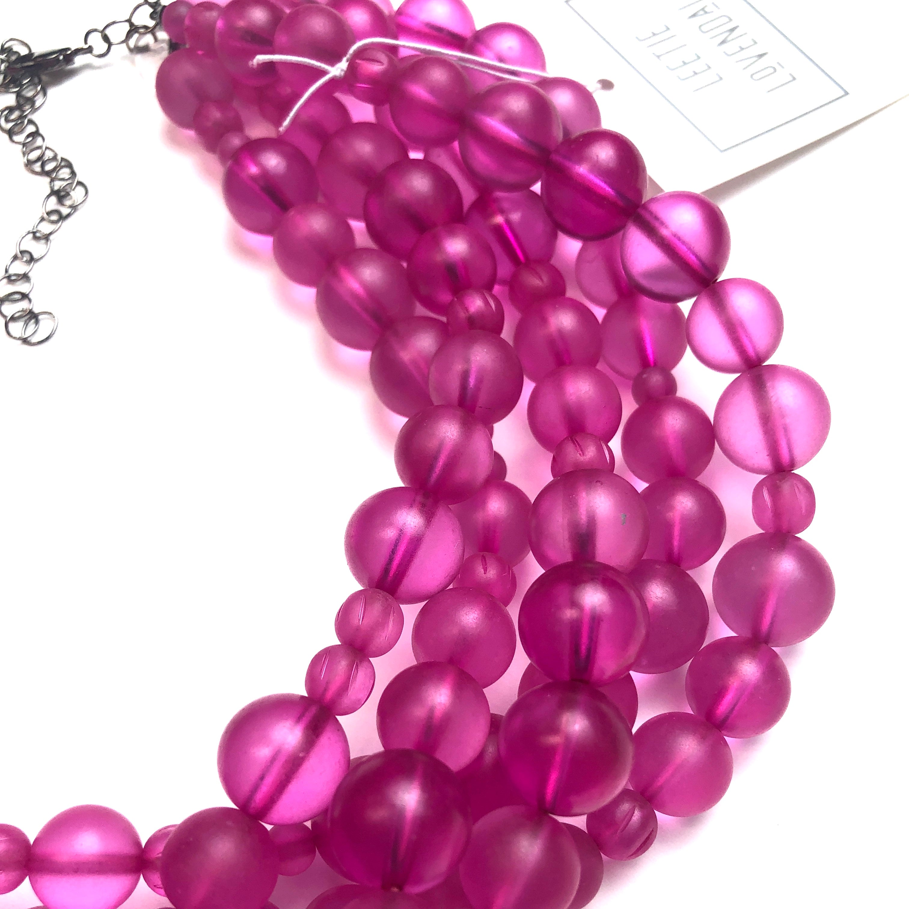 Hot Pink Frosted Sylvie Statement Necklace
