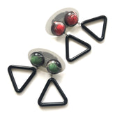 triangle donut drop earrings