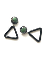 green black earrings