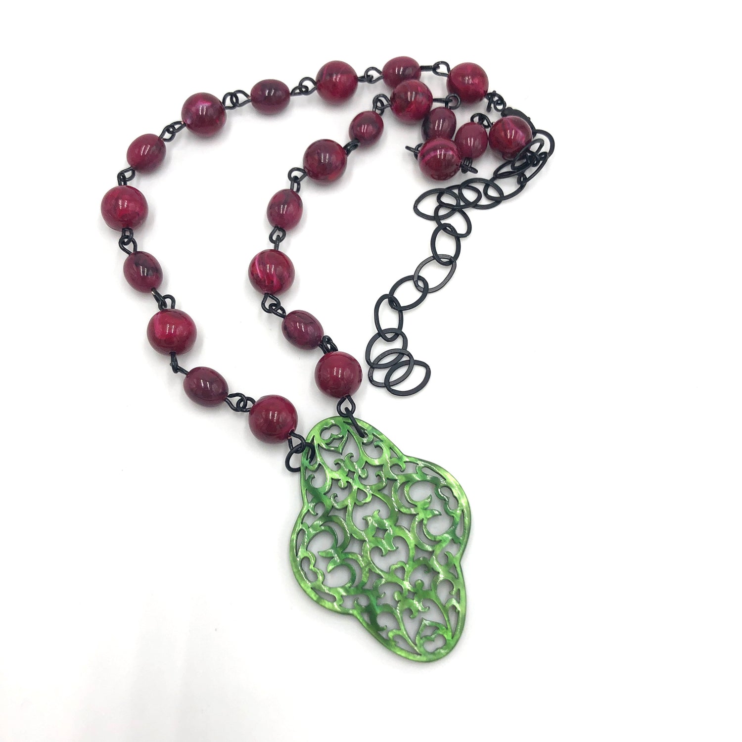 Cranberry &amp; Emerald Aleta Necklace