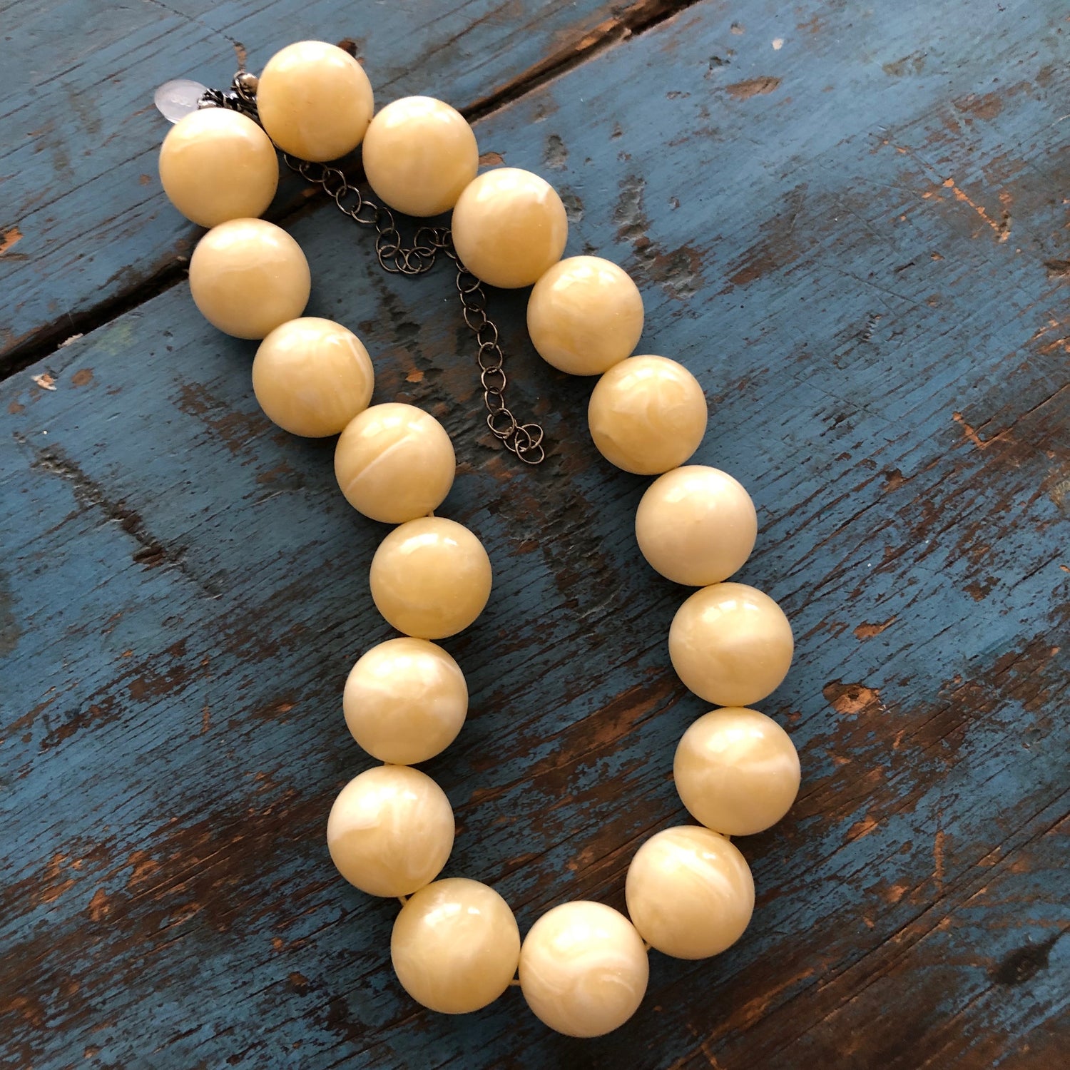 vintage lucite necklace ivory