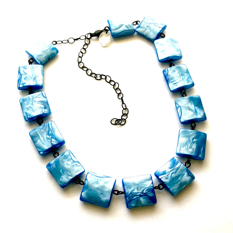 marbled blue beads