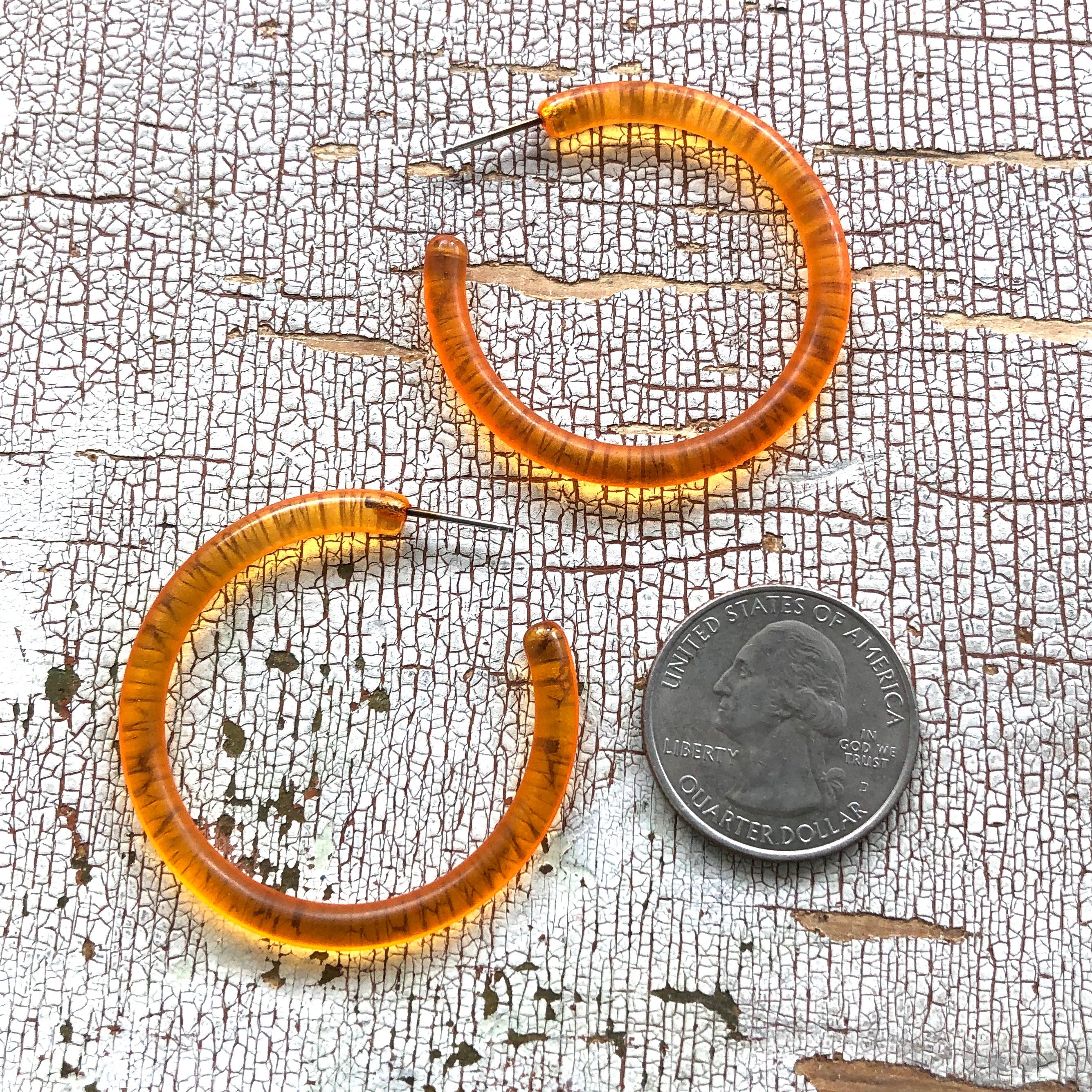 thin orange hoops