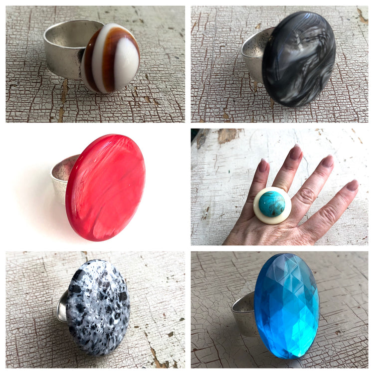 lucite cocktail rings