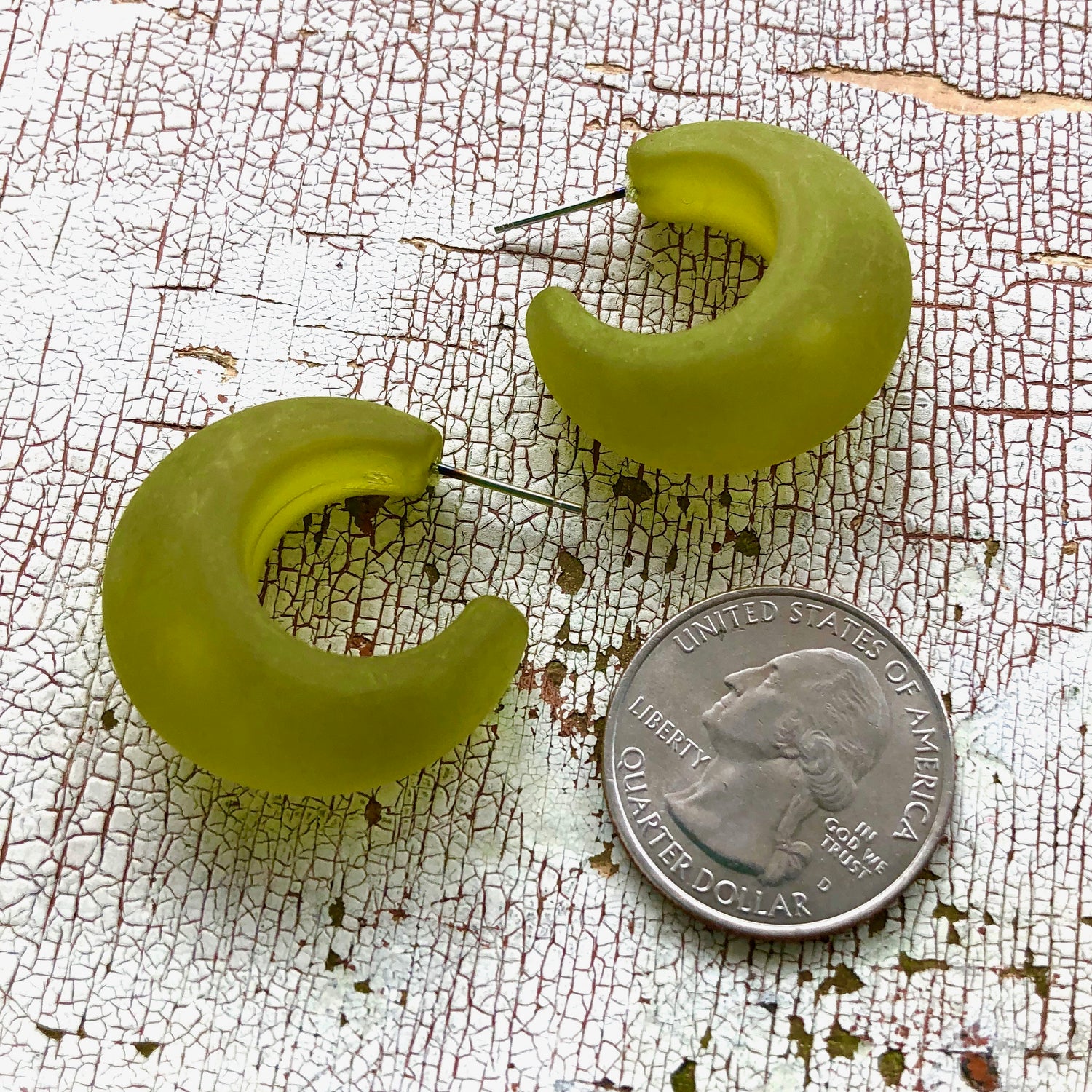 olive green earrings