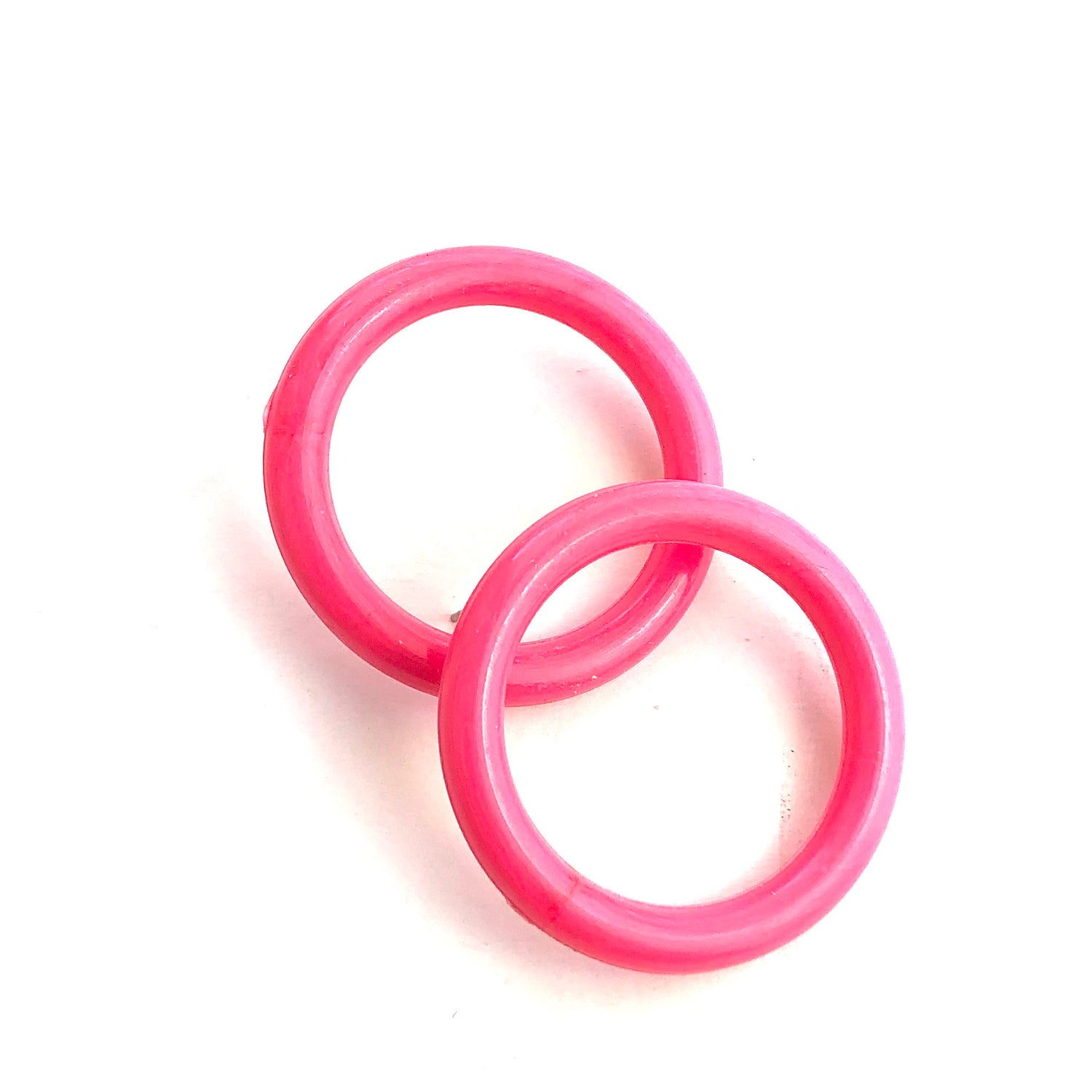 Jumbo Bright Pink Donut Stud Earrings