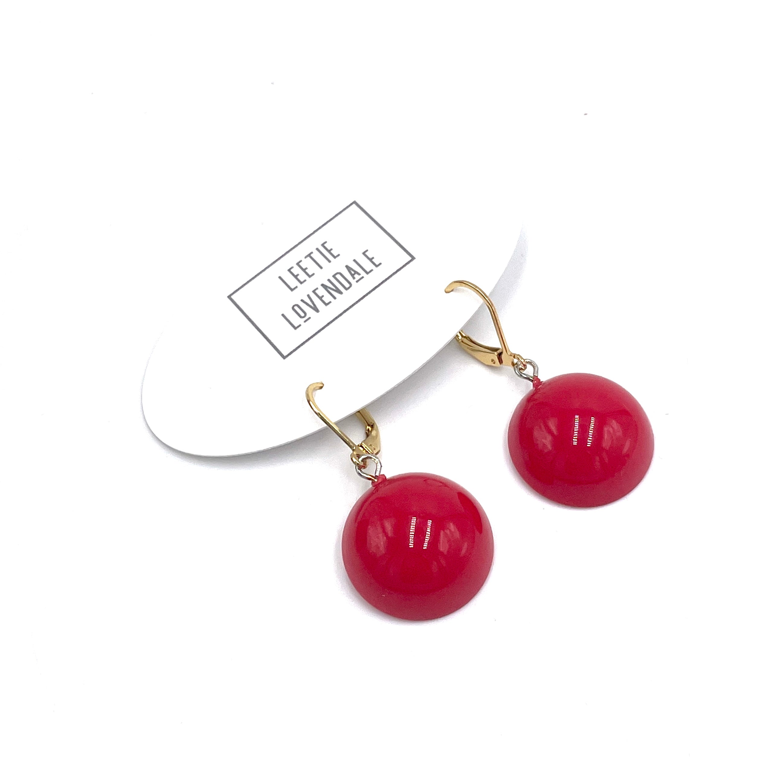 Red Lucite Earrings