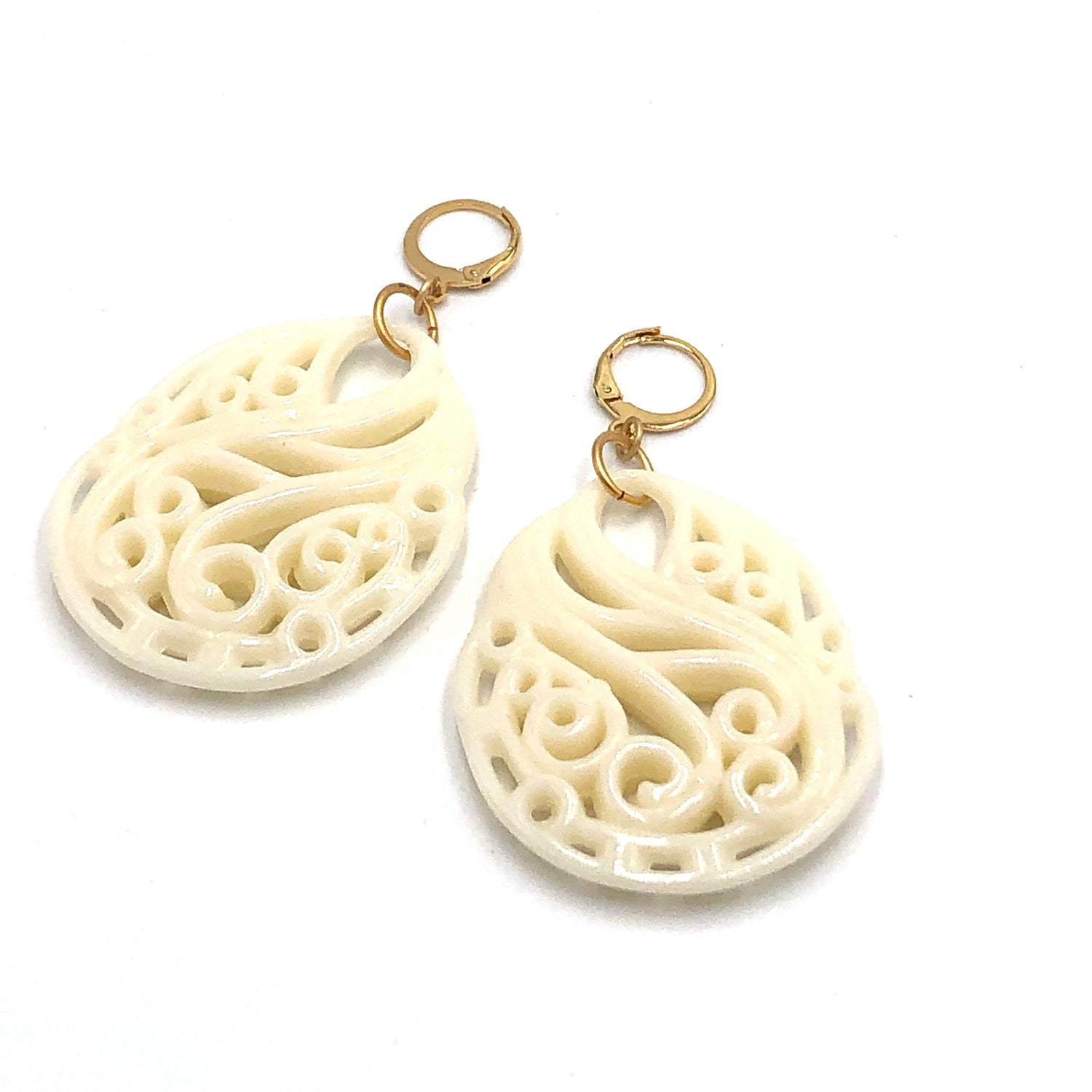 gold and ivory earrings