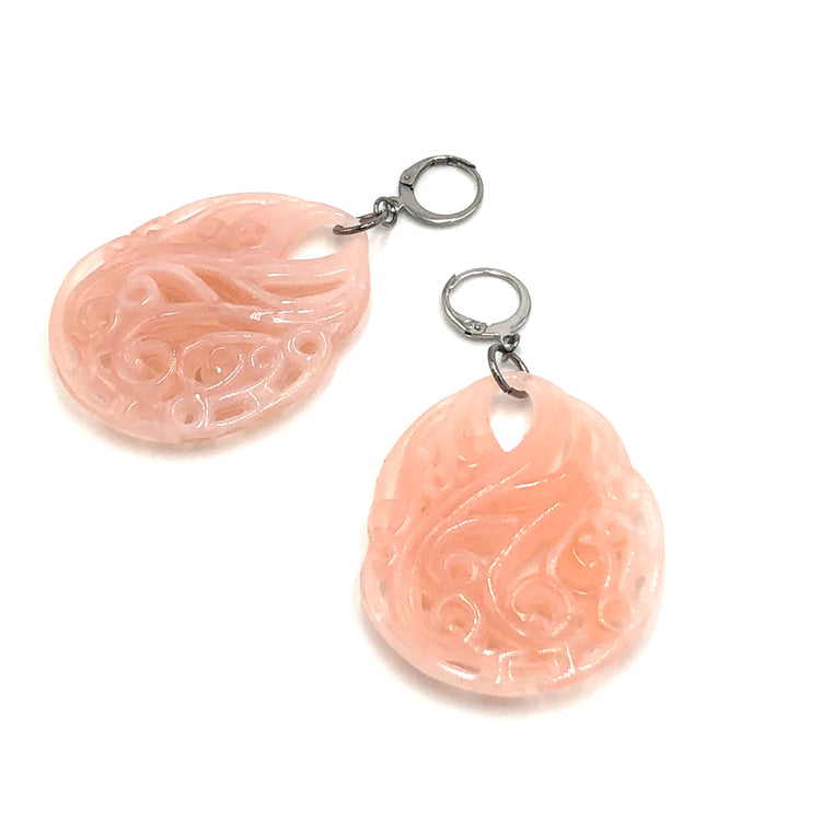 pink teardrop earrings