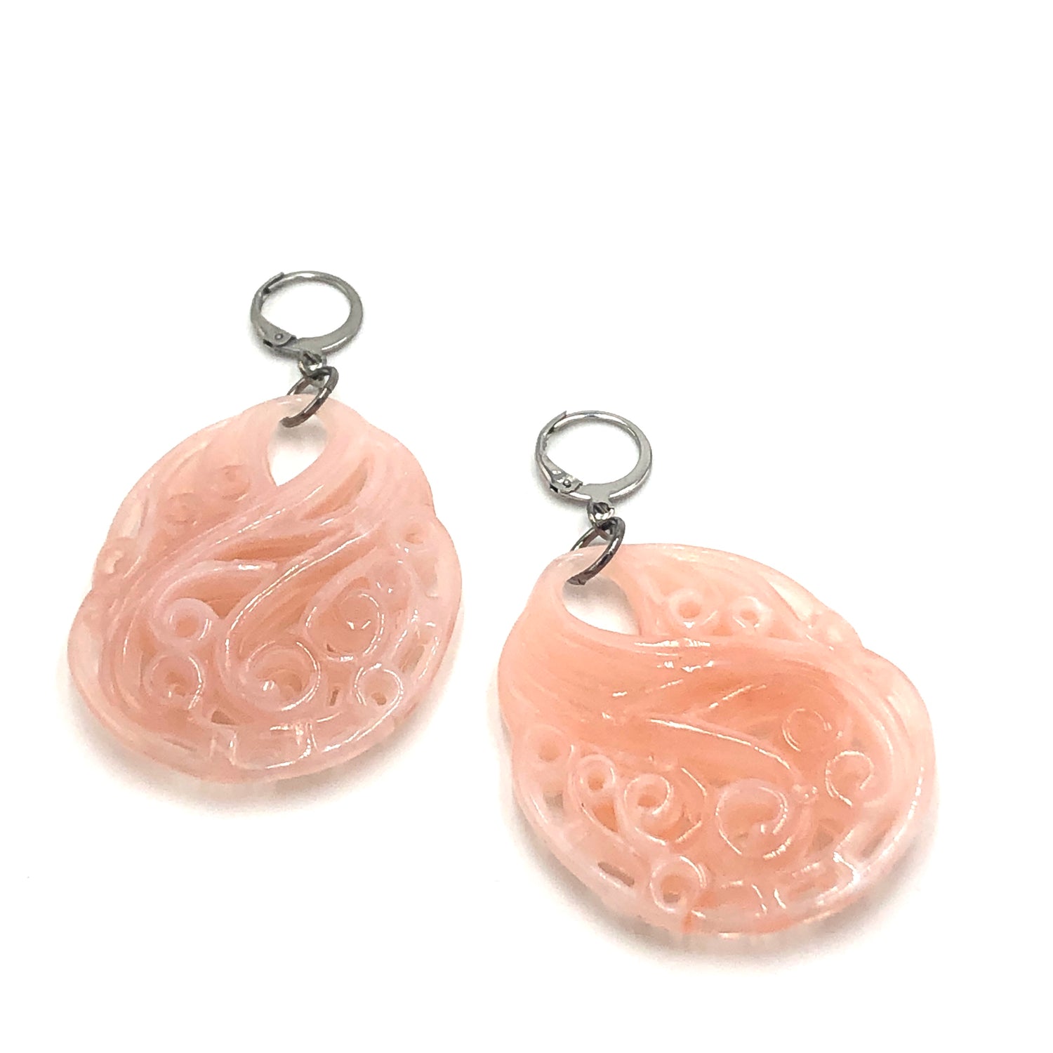 marbled pink earrings
