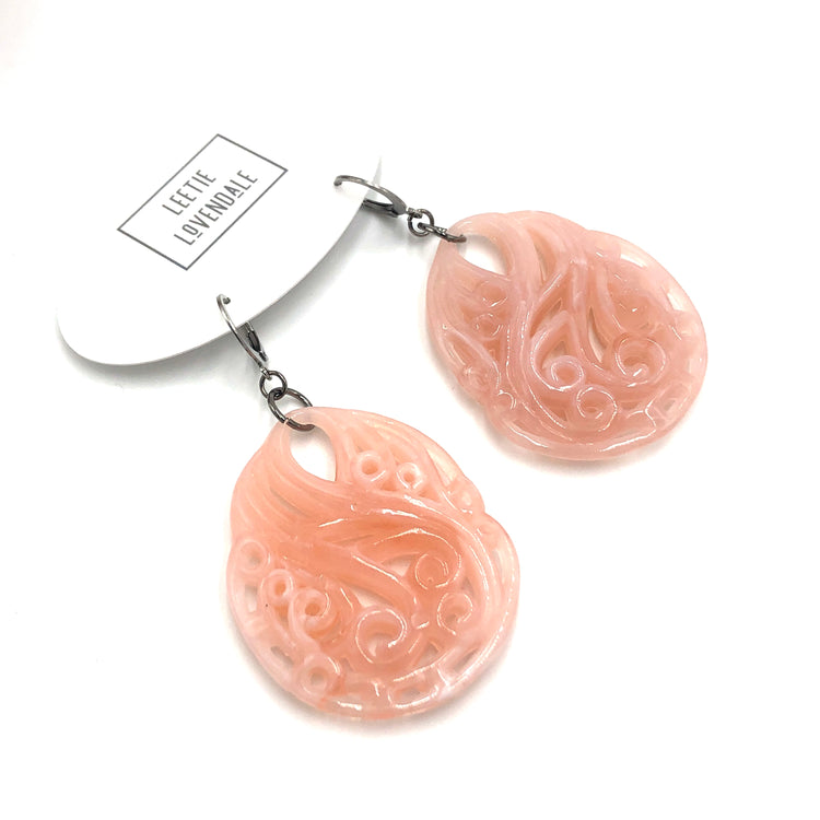 marbled rose earrings