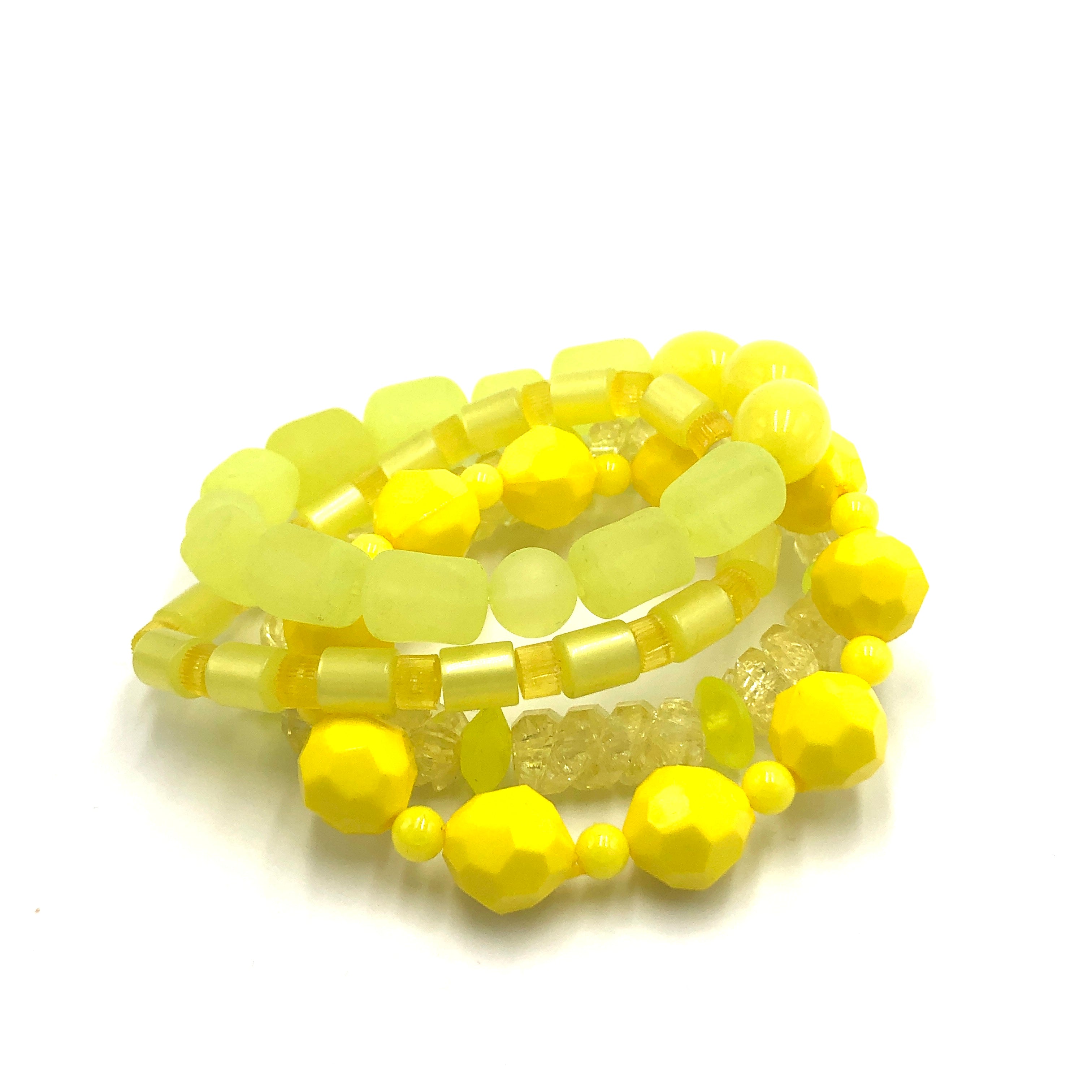 Sunshine Yellow Stack &amp; Stretch Bracelets Set
