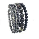 black stretch bracelets