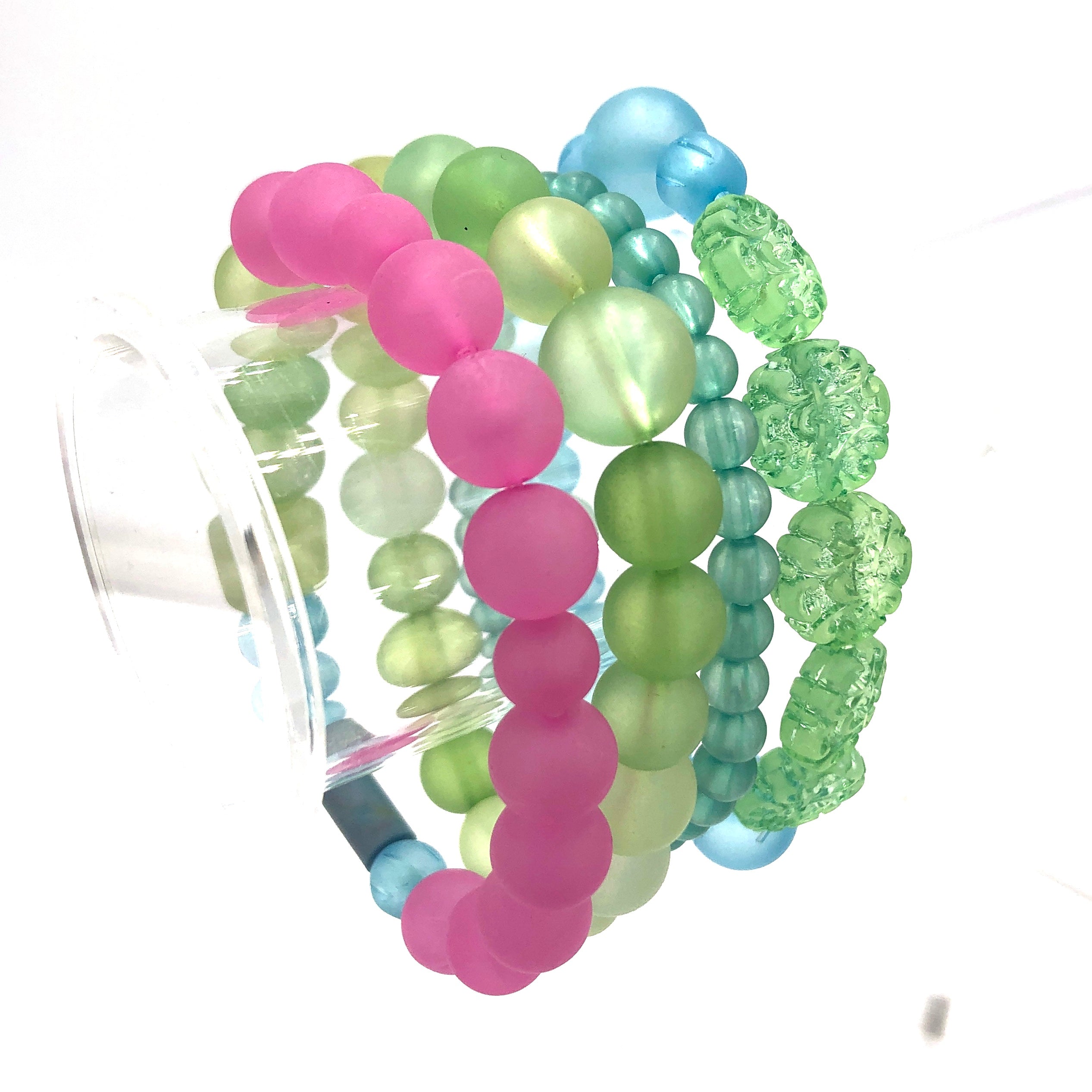 frosted lucite bracelets