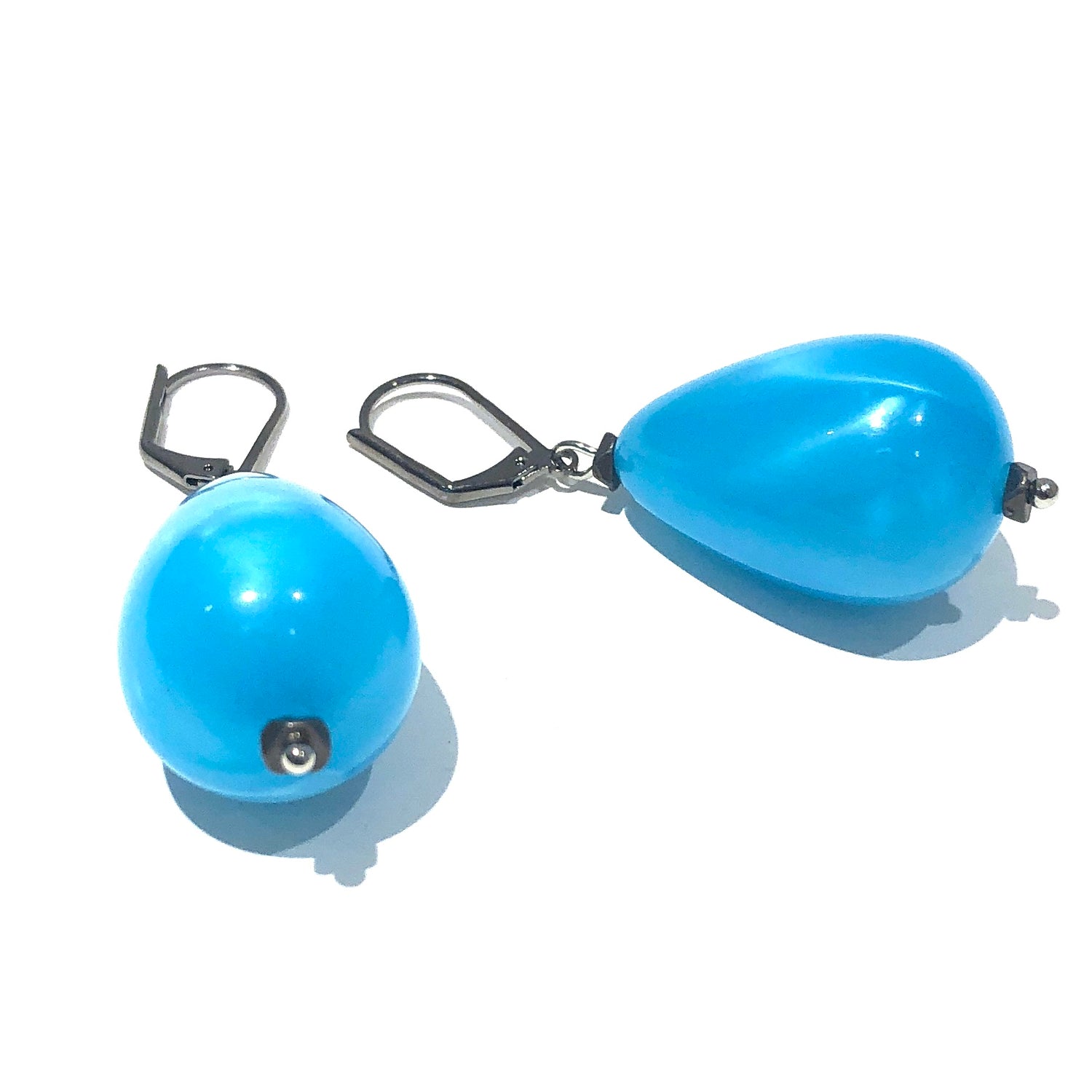 bright blue teardrop earrings