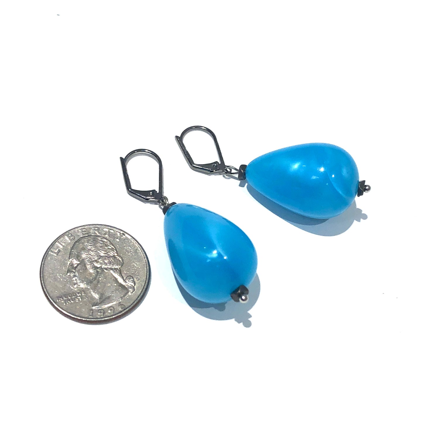 bright blue acrylic earrings