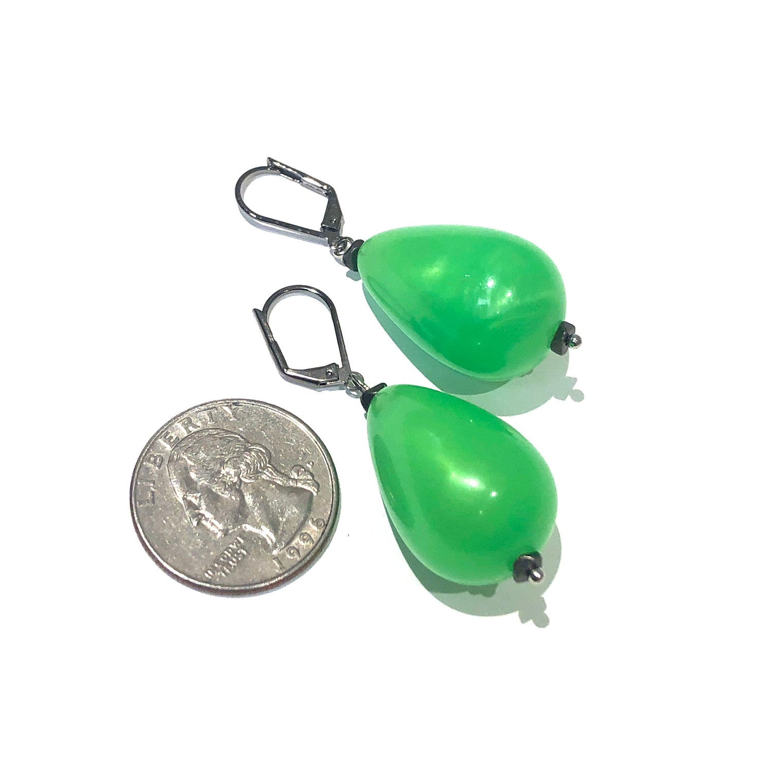 bright neon green earrings