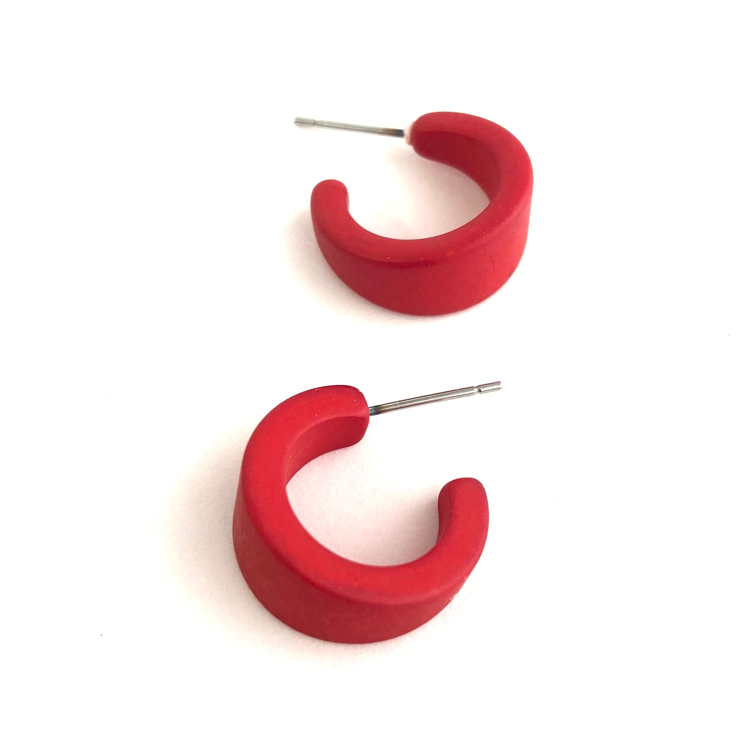 red lucite hoops