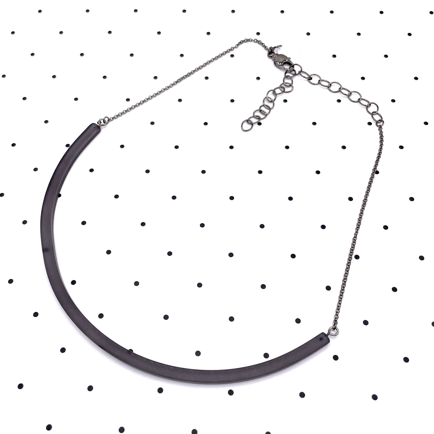 Charcoal Lucite Bar Necklace