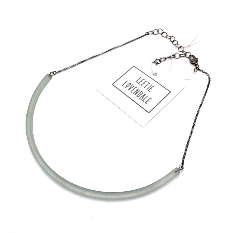 Gray Lucite Bar Necklace