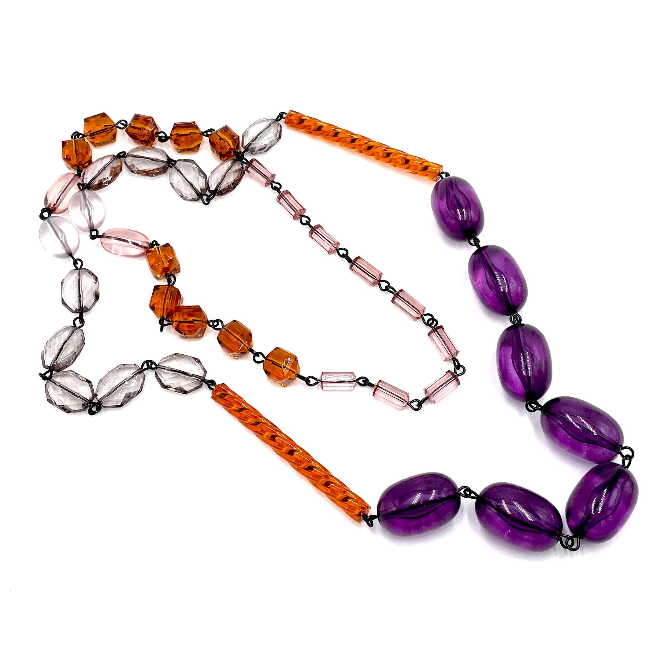 Lucite Rosary Necklace