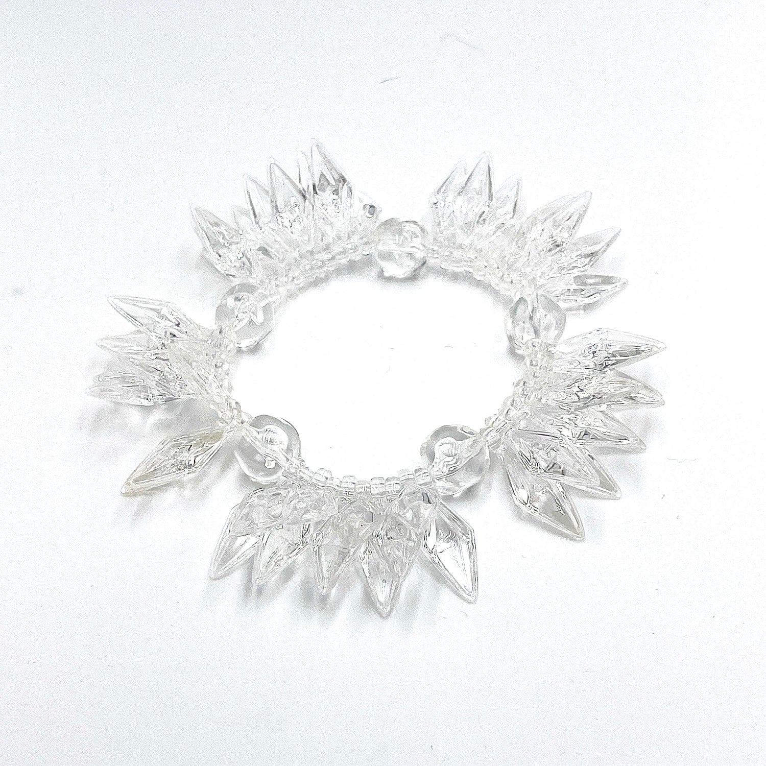 Clear Spiked Cha Cha Stretch Bracelet