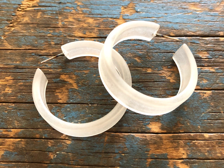 big frosted clear hoops