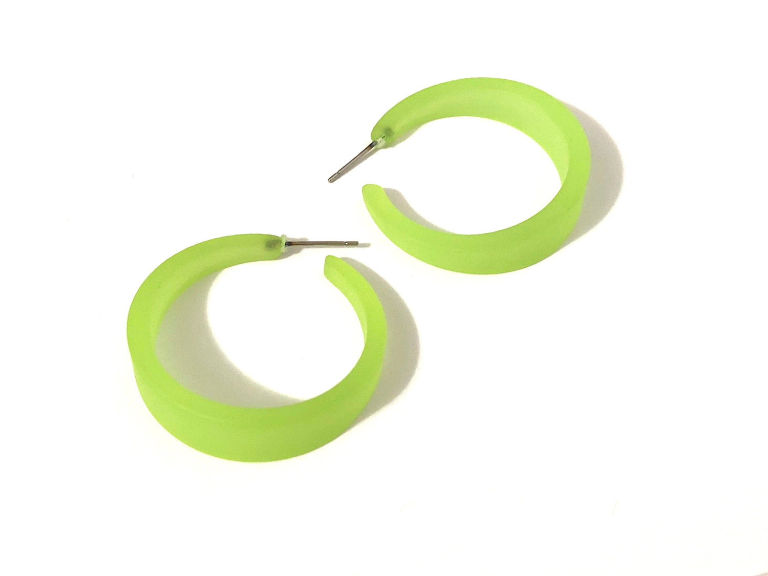 neon green earrings big