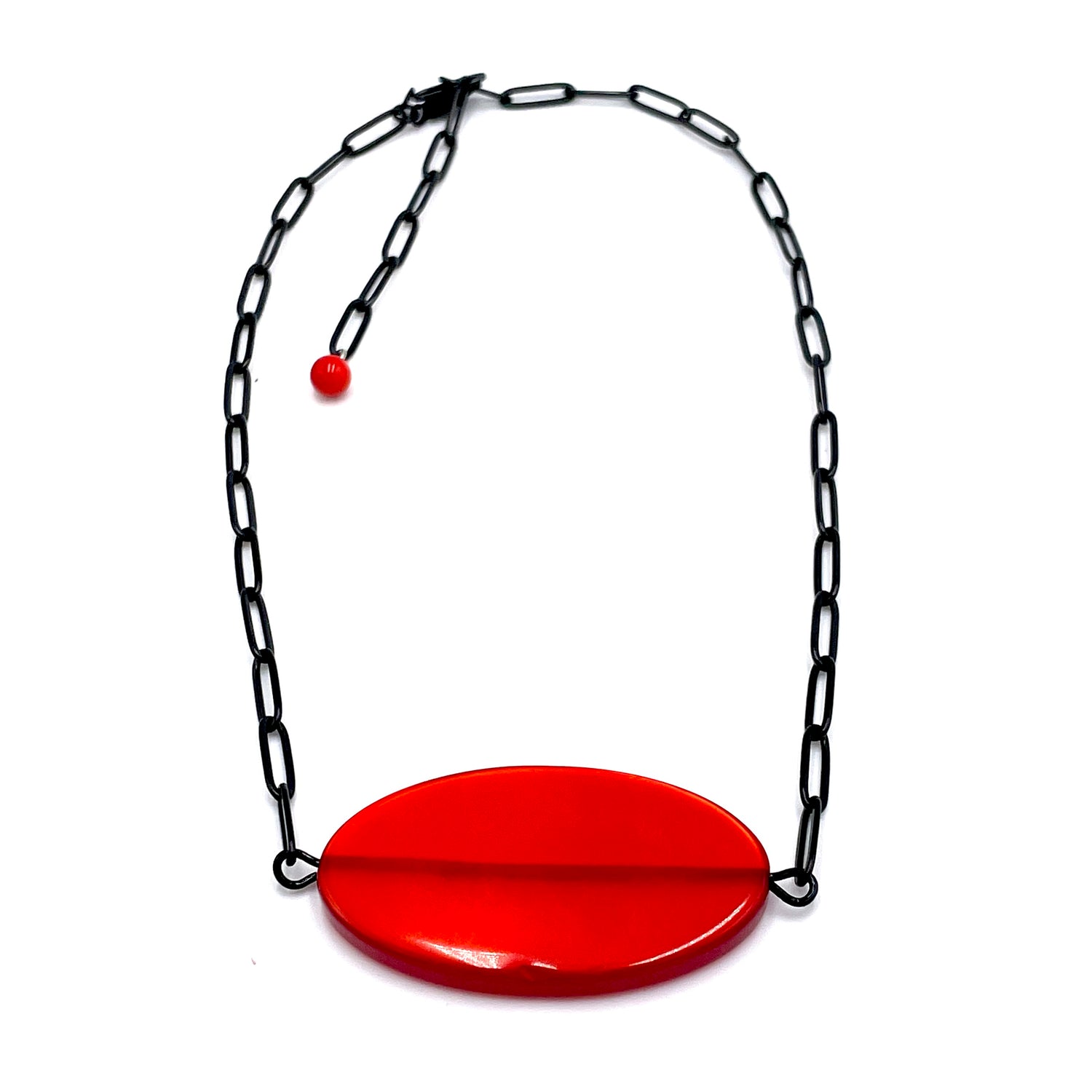 Santa Red Lucite Choker Necklace