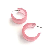 pink muted hoop earrings