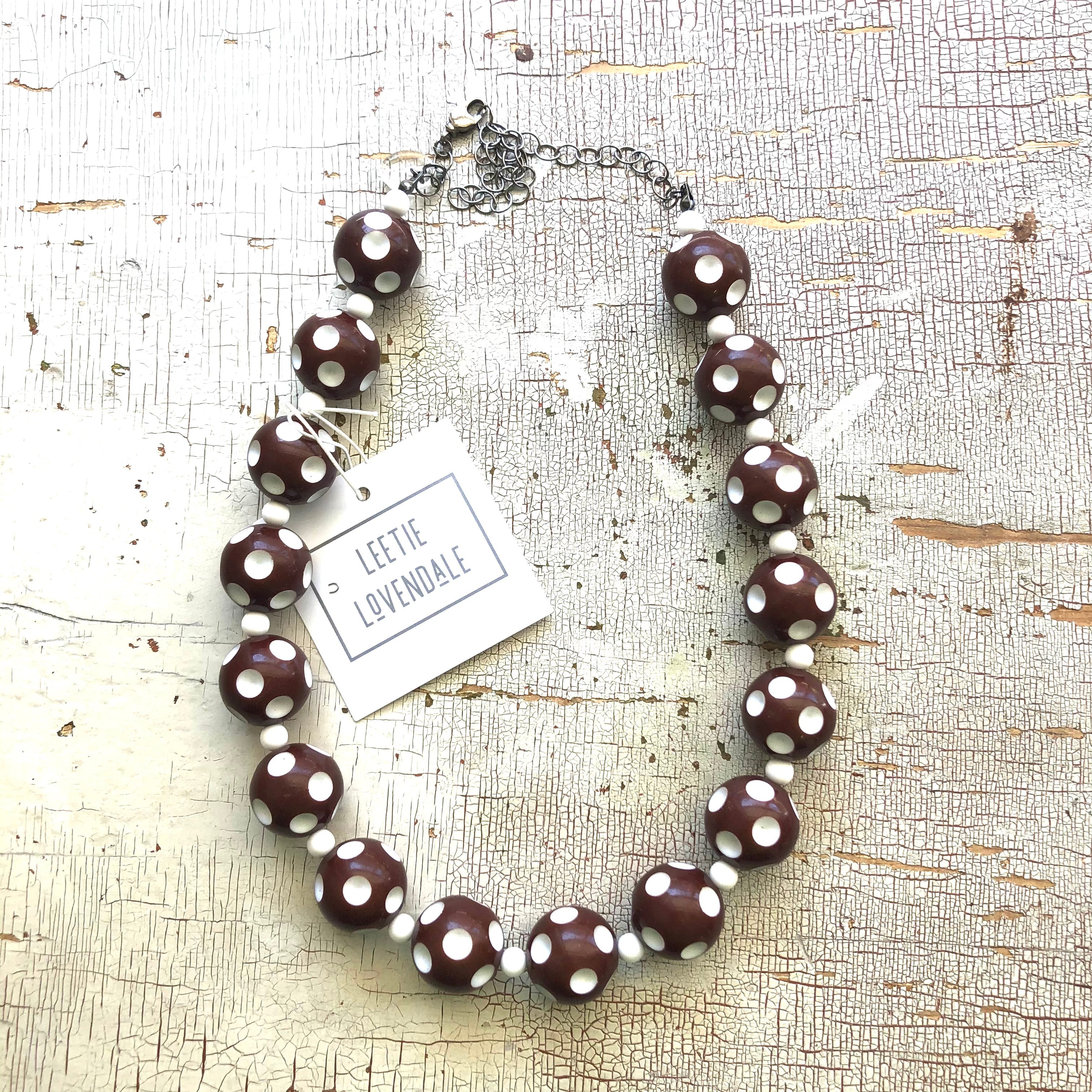 Brown Polka Dot Heirloom Marco Necklace