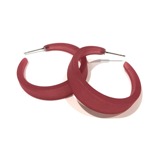 Cranberry Frosted Keira Hoop Earrings