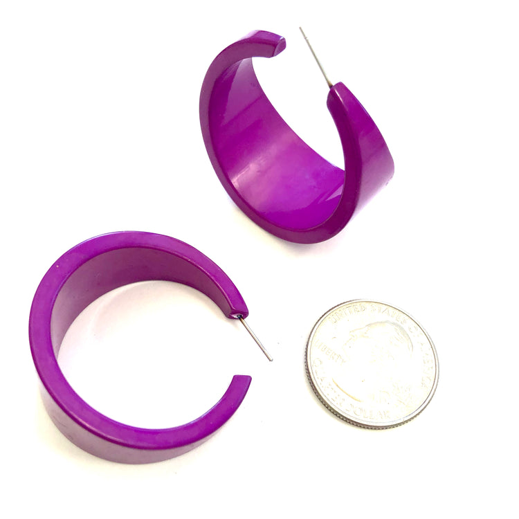 big purple hoop earrings