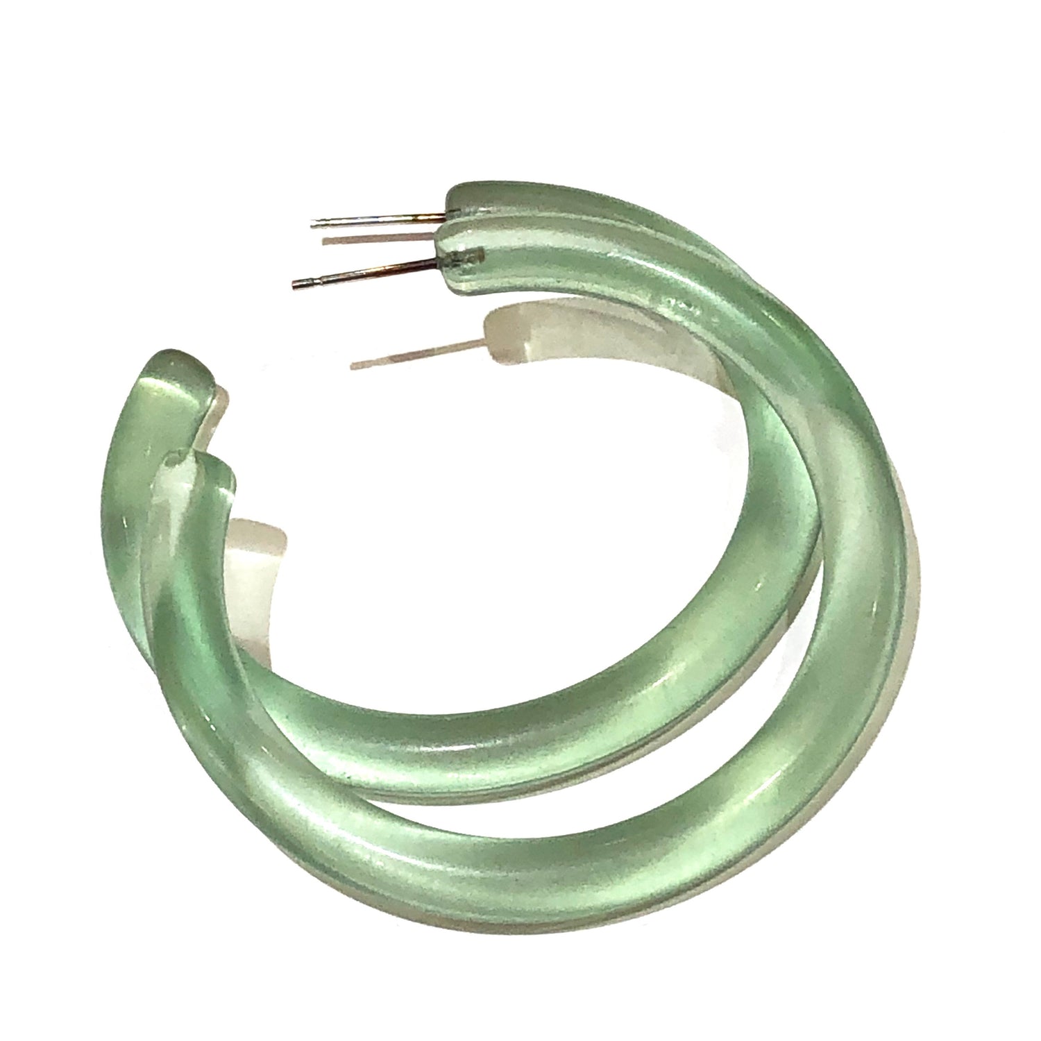 light green hoop earrings