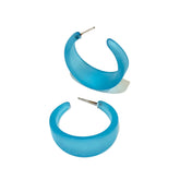 retro blue hoop earrings