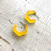 yellow frosted acrylic hoops