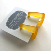 mustard yellow square earrings