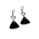 pink and black bling earrings