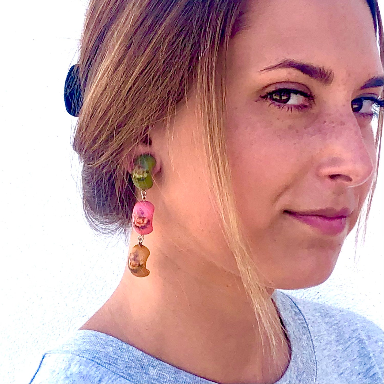 flower statement earrings