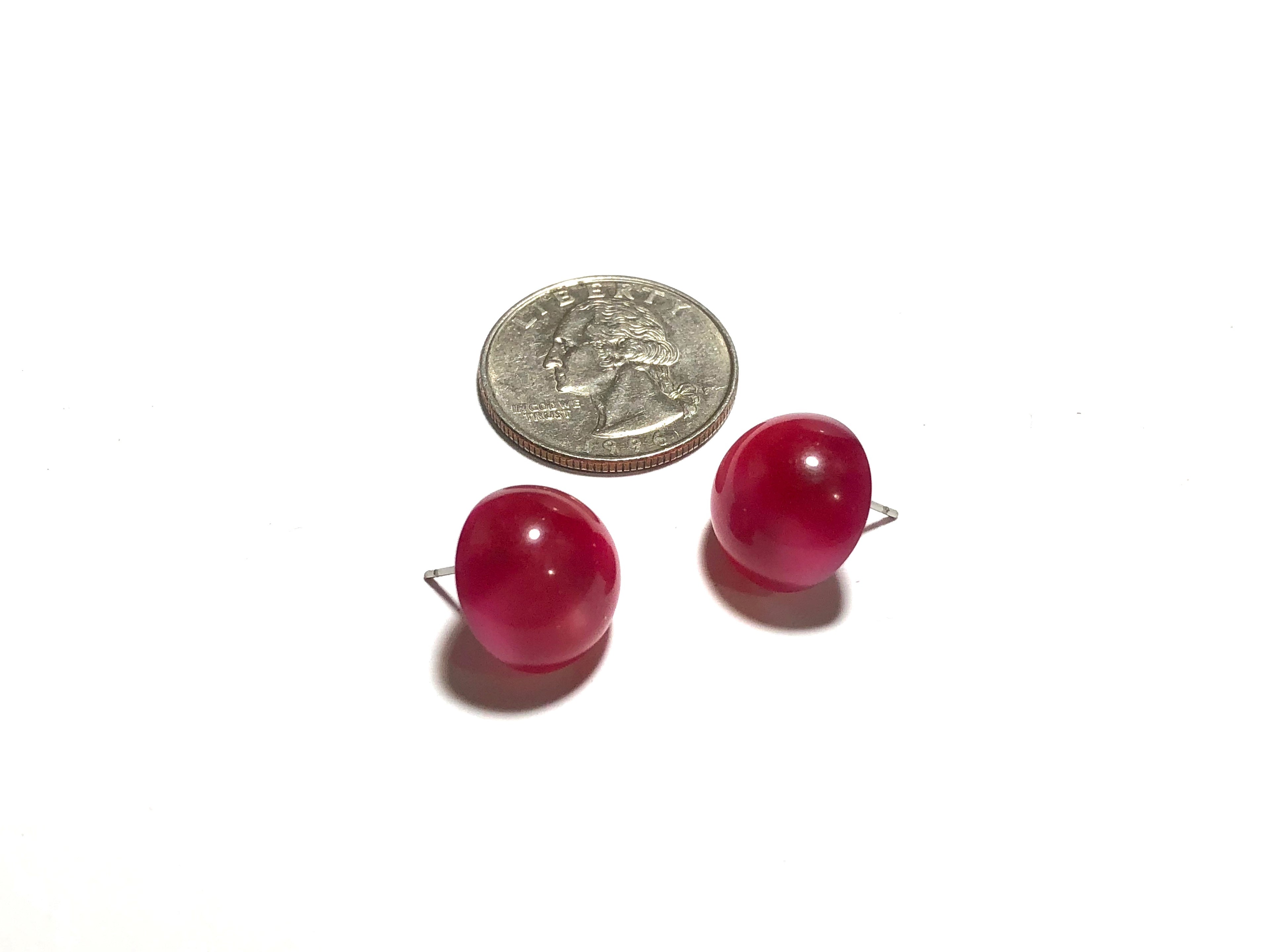 retro button studs cranberry