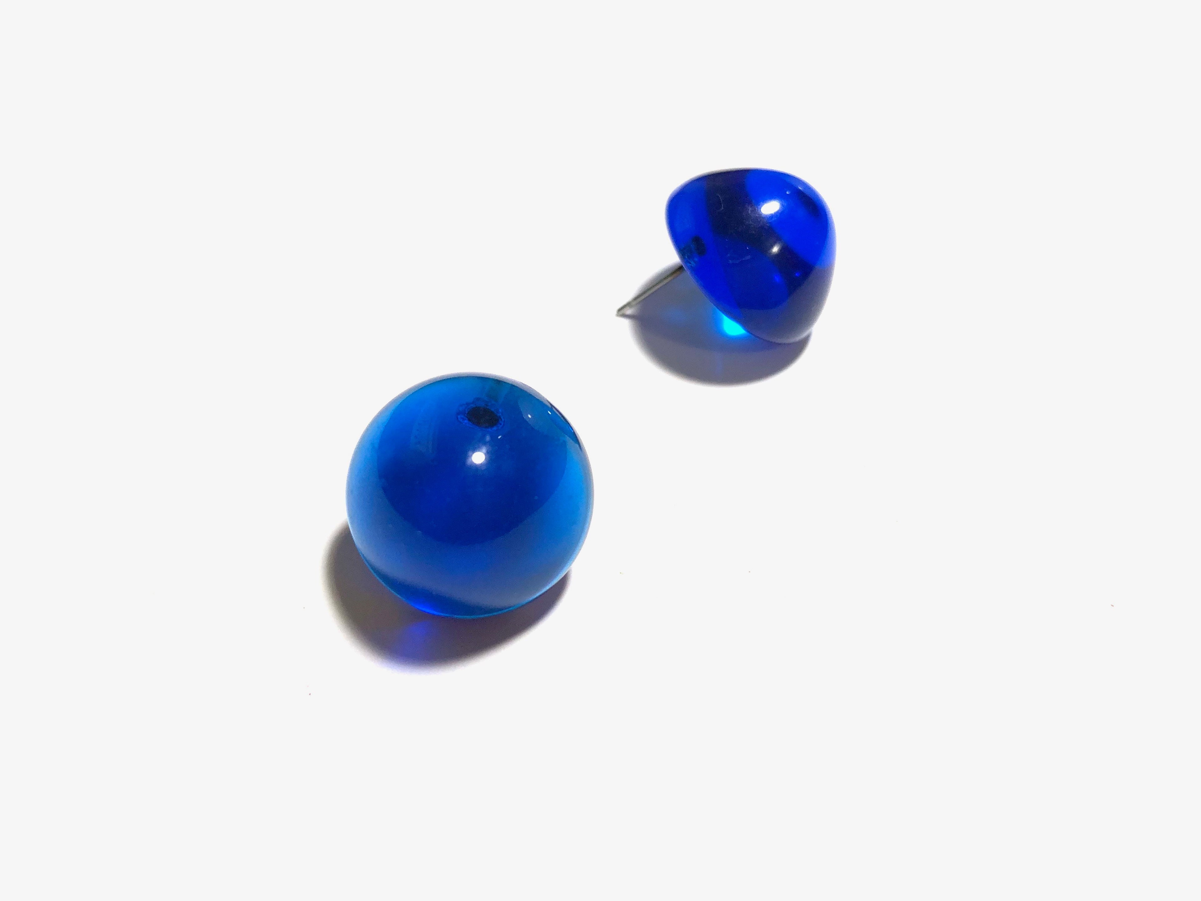 Aqua Blue Large Gumdrop Stud Earrings