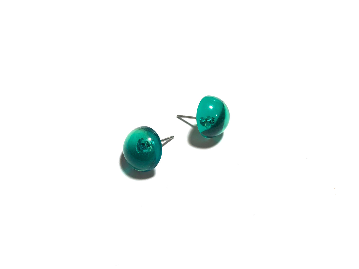 emerald green post earrings