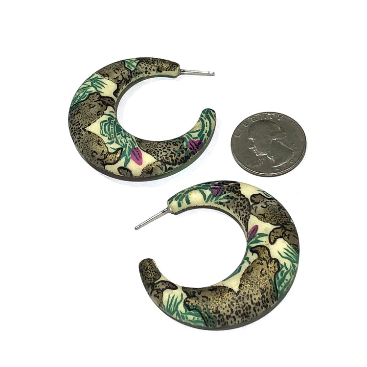 leopard print hoop earrings