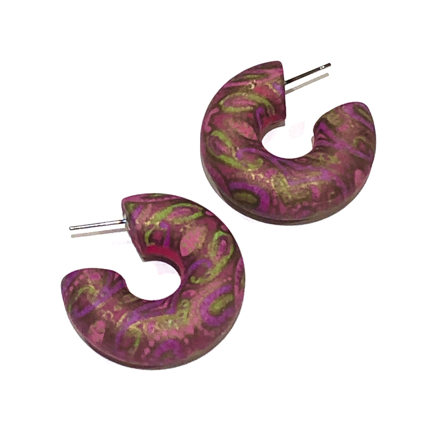 violet paisley earrings