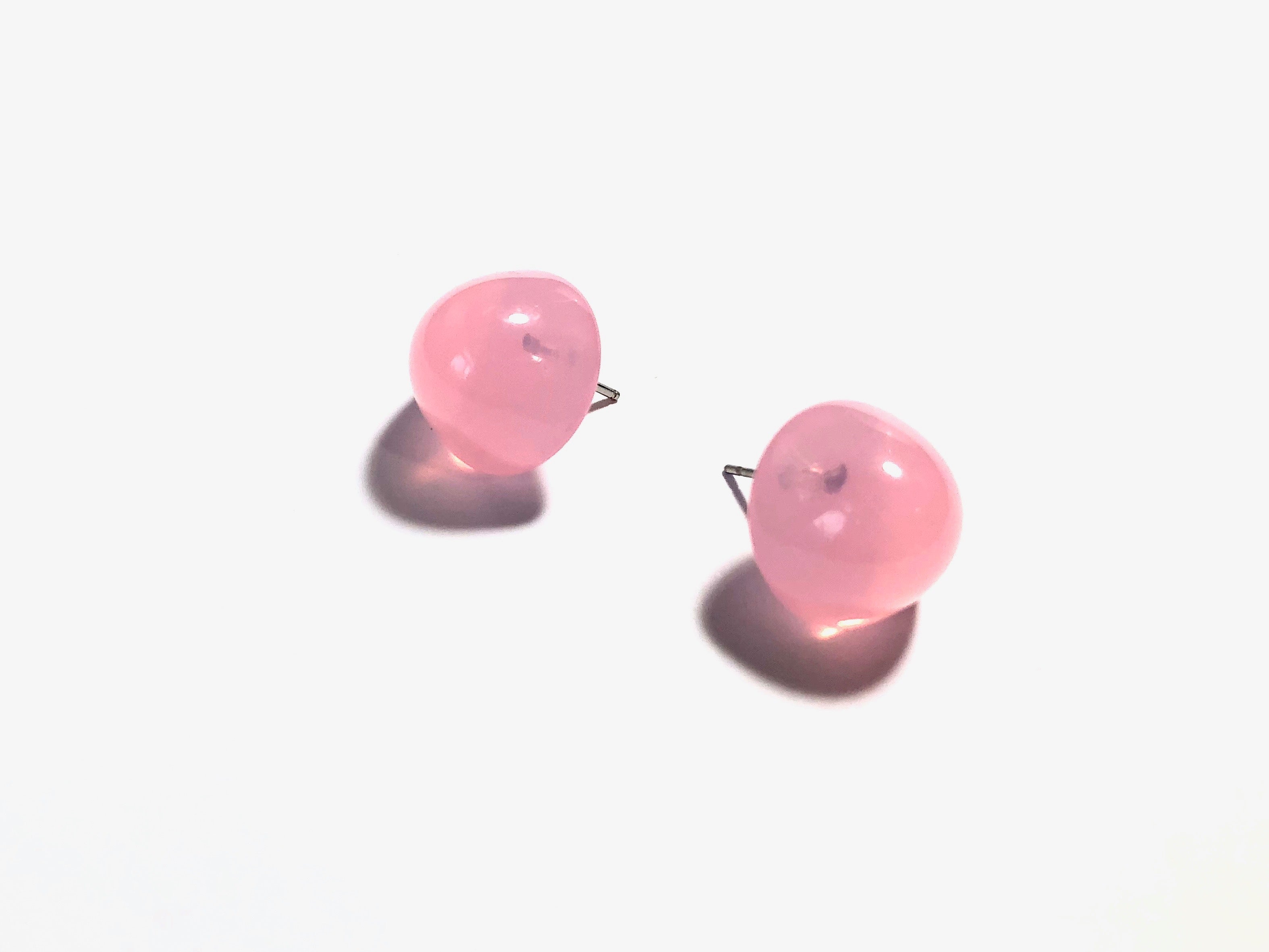 Pink Opal Large Gumdrop Stud Earrings