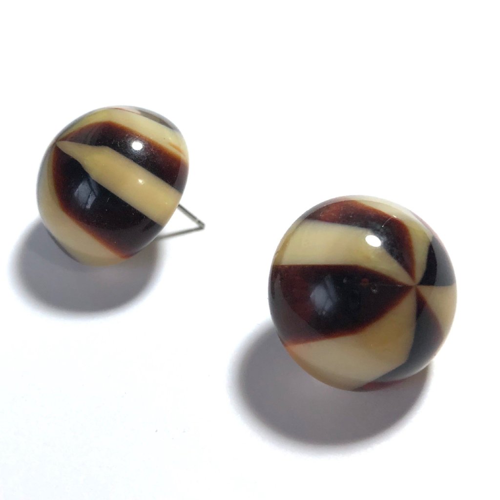 brown stripe earrings