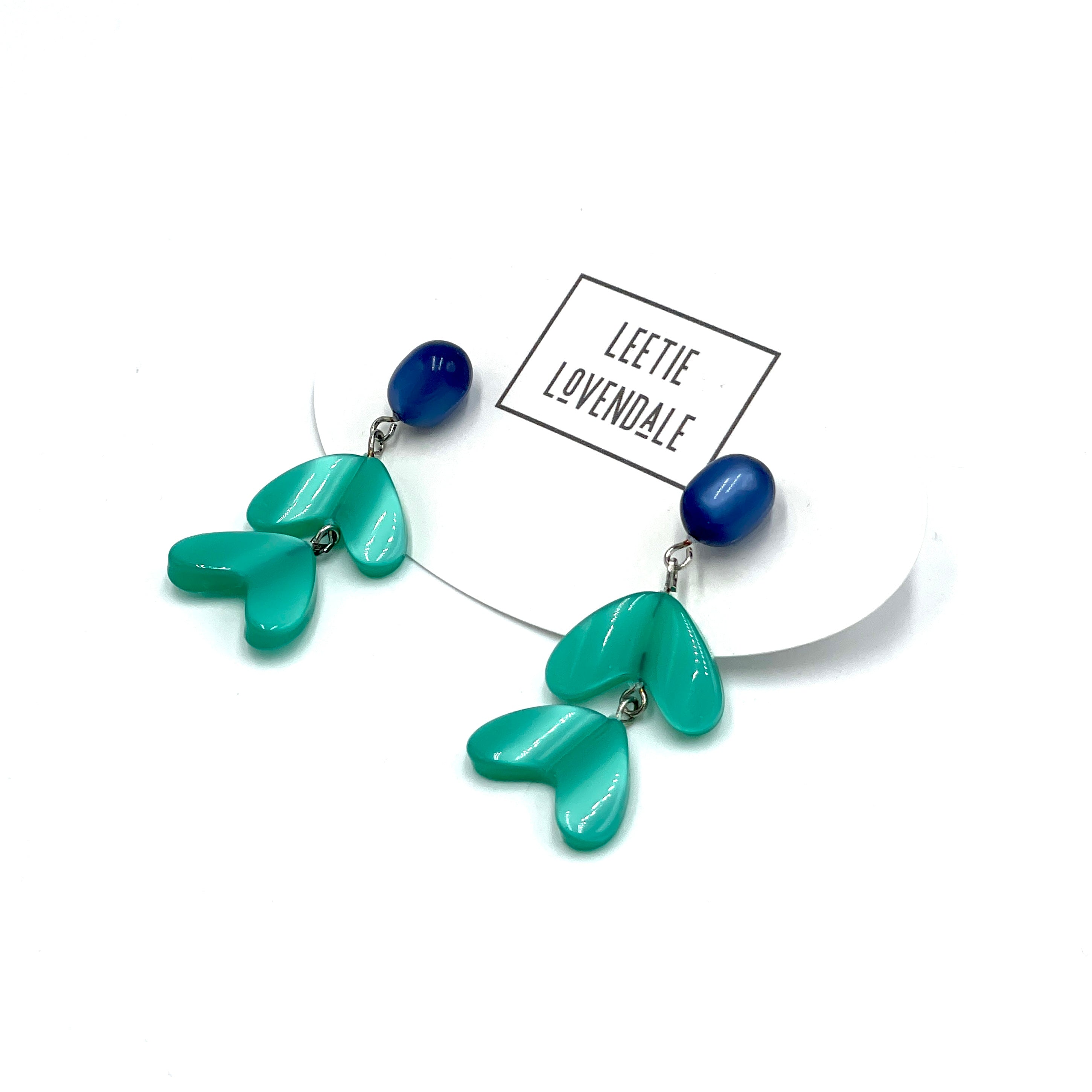 Blue &amp; Green Ivy Drop Earrings *